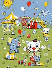 Круглый детский развивающий ковер PTT Sorona JOYFUL KIDS Circus