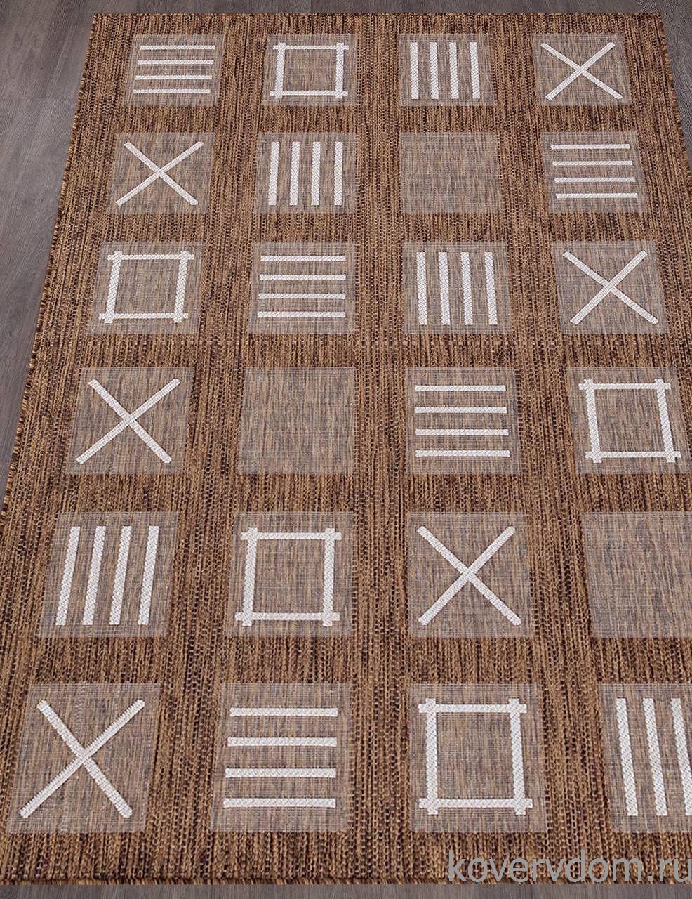 Ковер циновка VEGAS S003 BROWN-CREAM