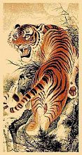 Шерстяной пейзажный ковер Chinggis Тигр 4S009-012В