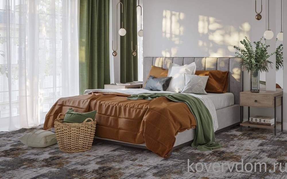 Ковровая Дорожка Рулоны обработанные Принт ДИСКАВЕРИ Серый