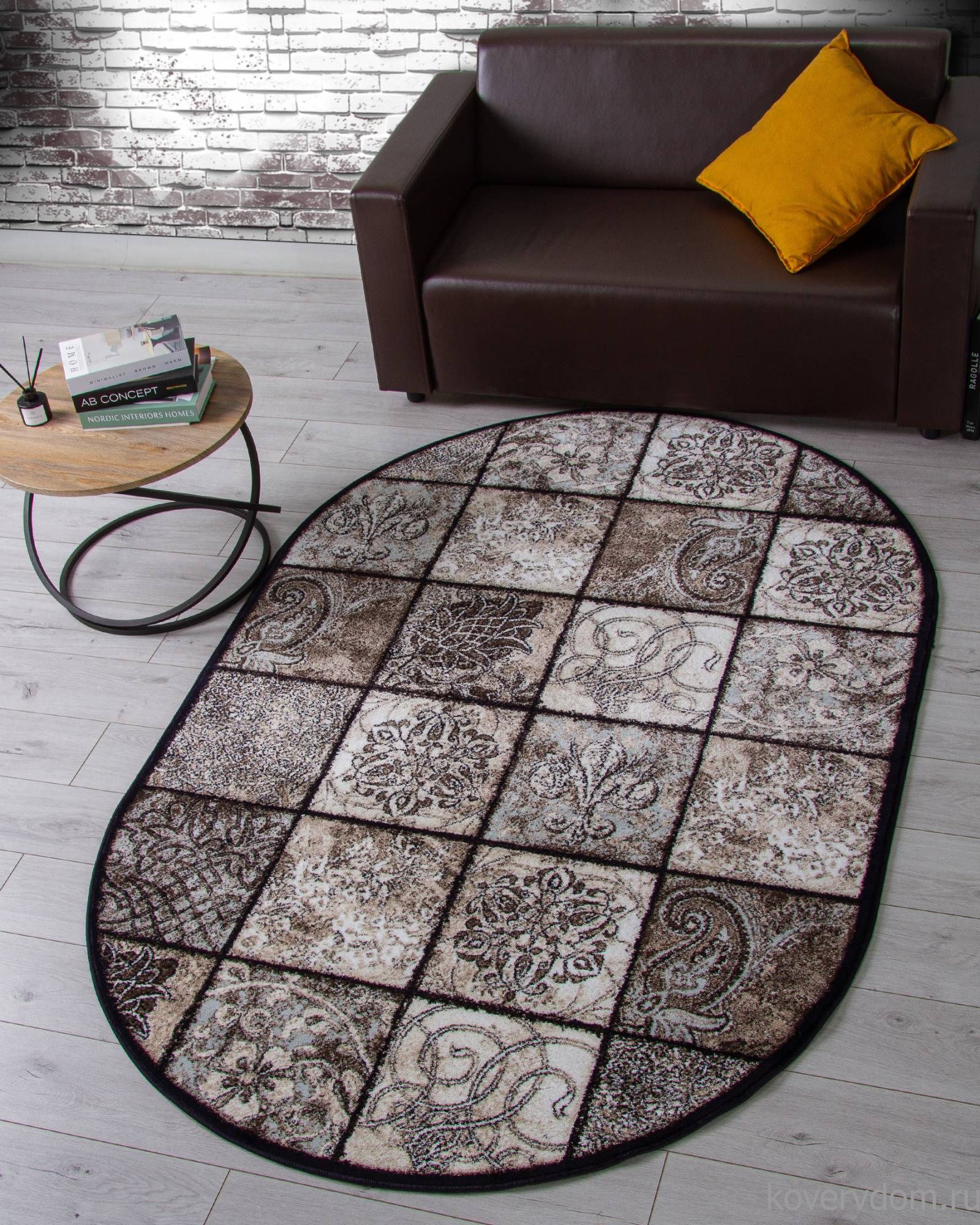 Ковер VALENCIA DELUXE d328 BROWN Овал