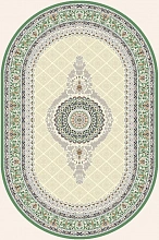 Овальный ковер из Турции Amira 4836A D.Blue-L.Grey (зелёный) Овал