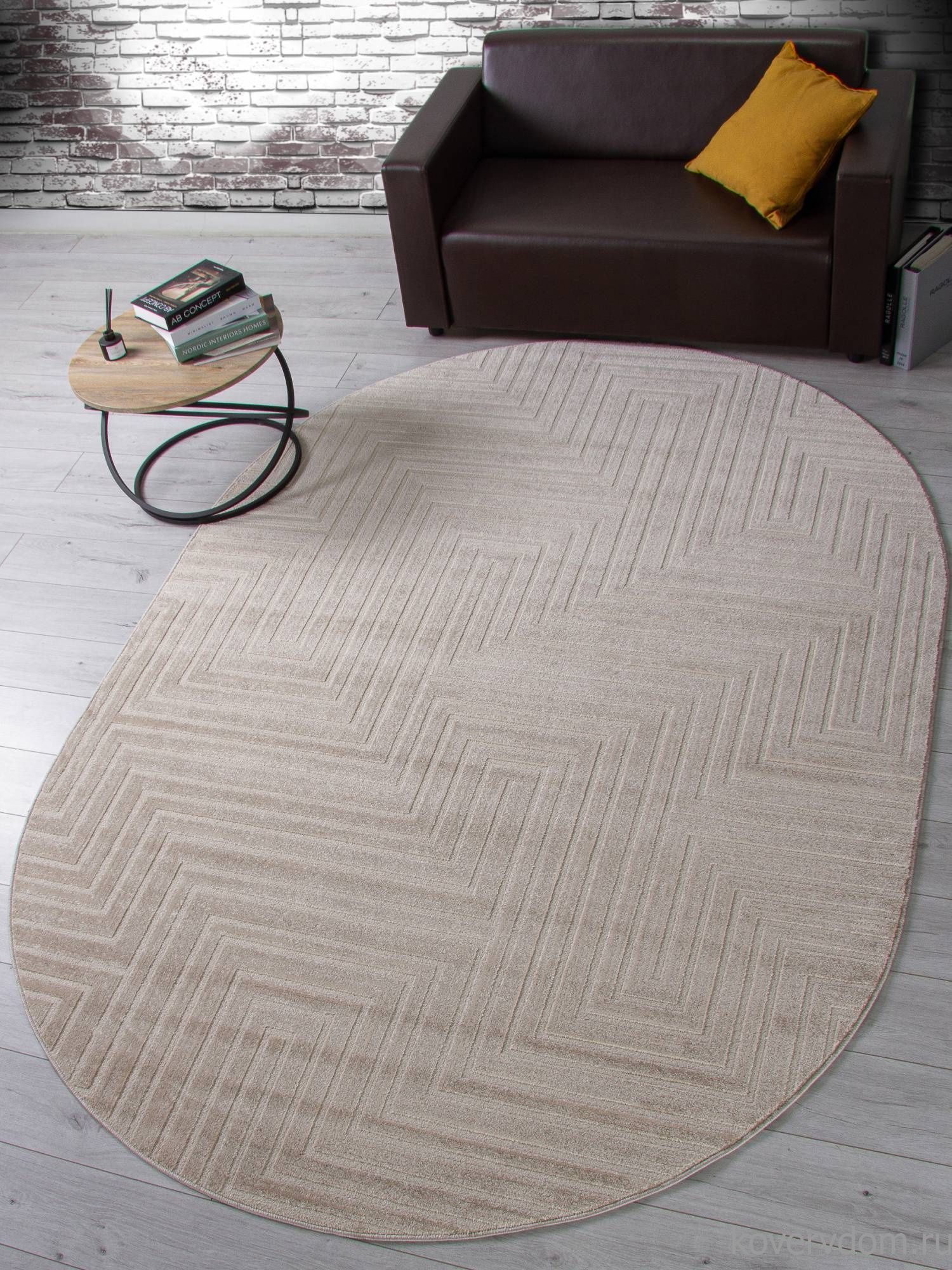 Ковер DIOS F412 LIGHT BEIGE Овал