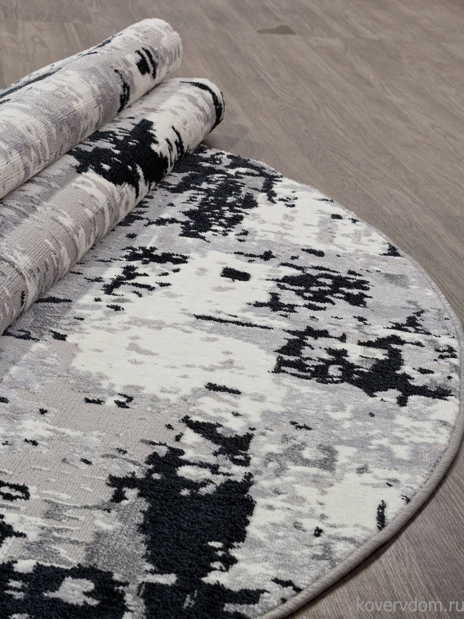 Ковер PALERMO F284 DARK GRAY Овал